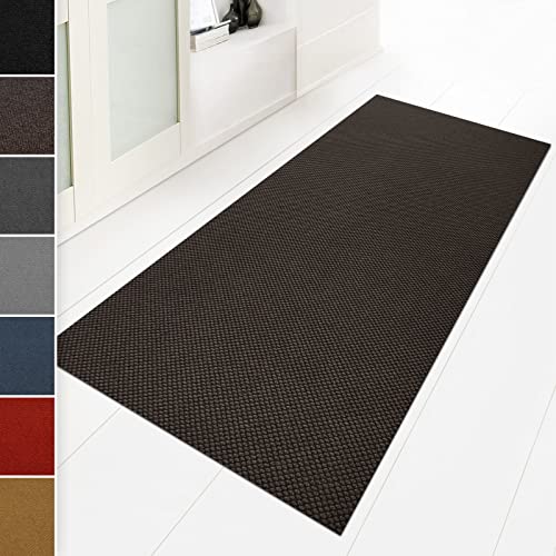 Floordirekt Schmutzfangmatte 100 x 300 cm Braun, ideal auch als Schmutzfangteppich nach Maß, Teppich Flur Läufer, Küchenteppich - waschbar rutschfest,