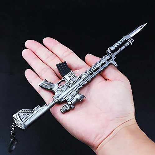 mankecheng Games Eat Chicken Metal 1/6 AKM AUG 98K AWM Gun Rifle Model Action Figure Arts Toys Collection Keychain Gift