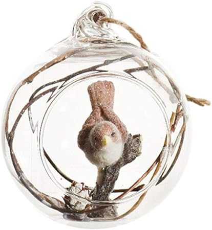 Boule De Noël En Verre Ouverte Avec Décoration écureuil D