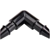 Raindrip 314050B, Barbed Elbow, 1/4-Inch, 50-Pack, Drip Irrigation Fitting for Supply Tubing &amp; Dripline, Black