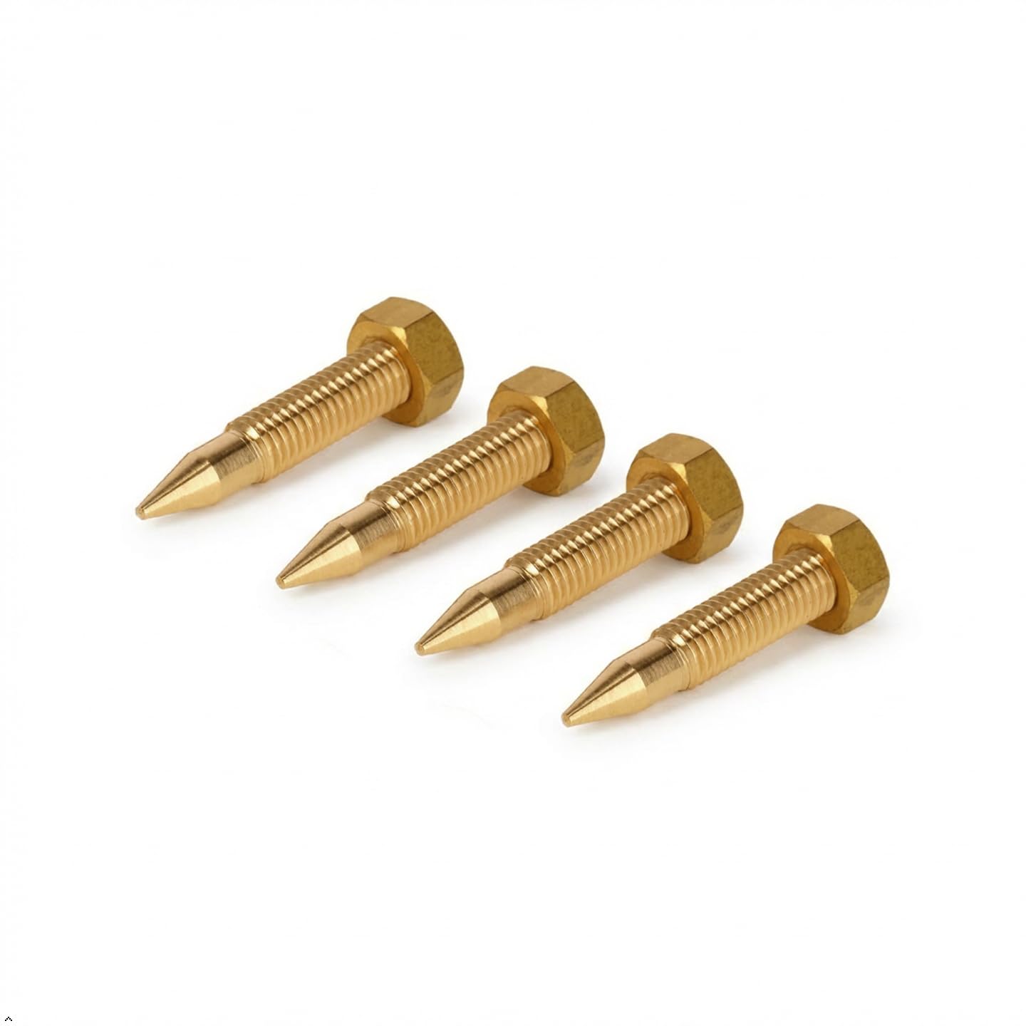 PrecisionGeek – M8 Speaker Spikes Ø8 mm, Solid Brass, CNC Machined Vibration Dampers for HiFi Speakers, Subwoofers, Cabinets, Racks, Stands and Soundbars – Set of 4 Spikes