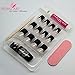 False Nails Bling Art French Fake Black Crystal Squoval 24 Acrylic Medium Tips
