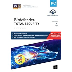 Bitdefender – 1 Computer,1 Year – Total Security | Windows | Latest Version | Email Delivery in 2 Hours- No CD |