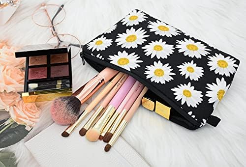Borsun 2 Pcs Cosmetic Bag for Women Small Make Up Bag Waterproof Travel Toiletries Pouch with Zipper for Organizing Small Items, Gift Bags for Birthday Christmas(Daisy Flower 1) 4 Borsun 2 Pcs Cosmetic Bag for Women Small Make Up Bag Waterproof Travel Toiletries Pouch with Zipper for Organizing Small Items, Gift Bags for Birthday Christmas(Daisy Flower 1)