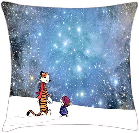HFYZT Let's Go Exploring Calvin and Hobbes Pillow Cover Standard Throw Pillowcase 18X18 Inch