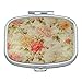 French Vintage Floral Toile Flower Custom Rectangle Silver Pill Box Pocket Medicine Tablet Holder Organizer Pill Decorator Case Purse