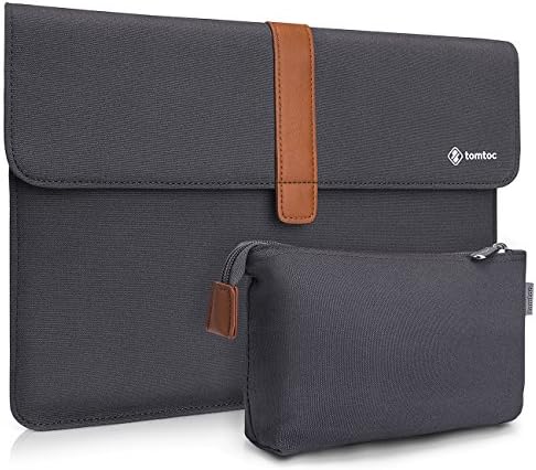 Tomtoc Canvas Laptop Sleeve for 13.3 Inch MacBook Air | 13 Inch MacBook Pro Retina 2012-2015 | Surface Laptop | HP Acer Asus Chromebook 13, Envelope Case with Accessory Pouch, Support up to 12.8x8.94 In