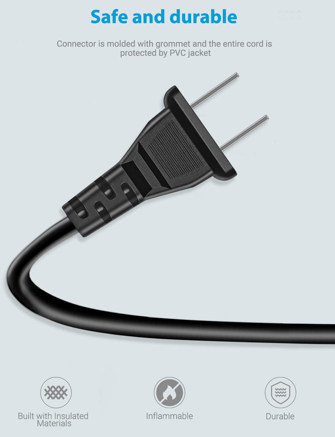 URWOOW AC Power Cord Compatible for XboxOne S, XboxOne X, XboxSeries X/S, Sony PS5 / PS4 / PS3 PlayStation 4 Slim, PSP, PSV Supply Cable Replacement 3 Feet (2pack)