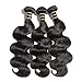 Rechoo Virgin Double Weft Hair Bundles Deal 6A Grade Mixed Length Brazilian Virgin Remy Human Hair Extension Weave 3 Bundles 300g - Natural Black,Body Wave (10