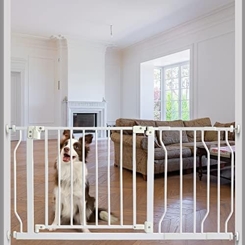 Easy Install Baby Gate,46" Dog Gates Safety Extra Wide fit Stairs and