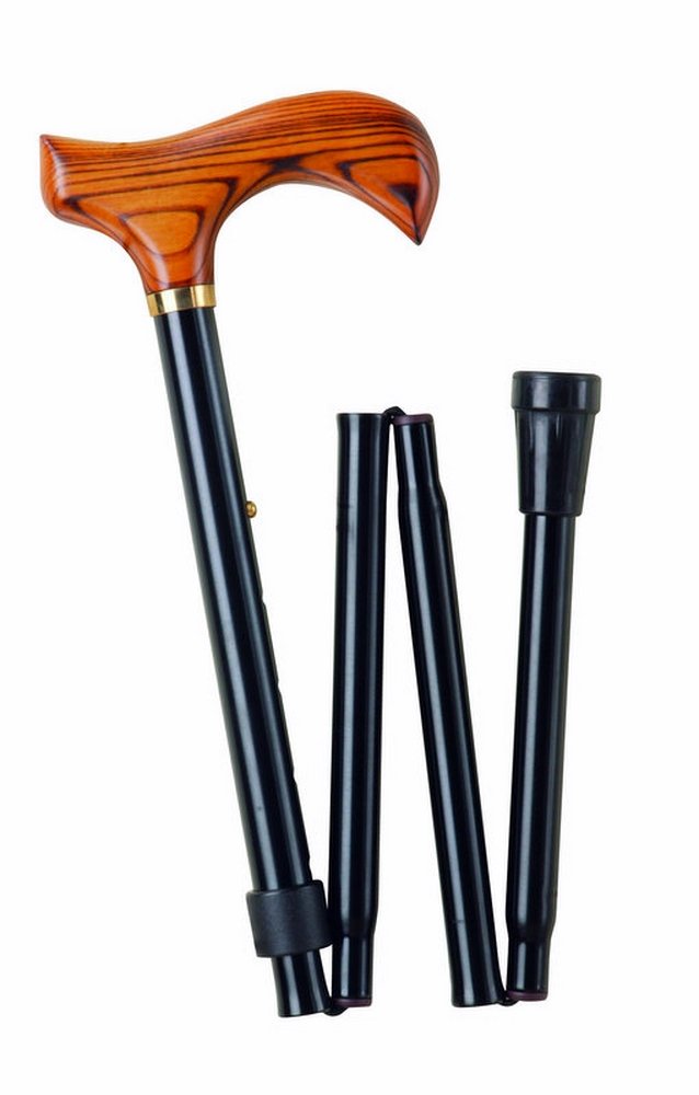 Folding Walking Stick - Black Deluxe