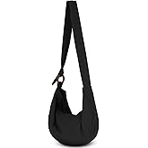 Hobo Crossbody Bag for Women – Handmade Cotton Boho Purse with Wooden Ring | Lightweight Slouchy Shoulder Sling Tote Bag