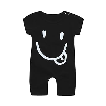 XXYsm Baby Jungen Strampler Babybody Overall Achselbody Sommer ärmellose Piratenschiff Karikatur drucken Lächeln Emoticon Kur