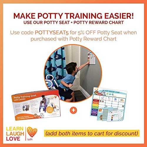 Potty Training Chart for Girls, Boys, Multiple Kids by Learn Laugh Love Kids - Potty Reward Chart for Toddlers Motivates & Rewards Potty Training Activities - Magnetic Potty Chart with Fun Magnets - Thumbnail 2