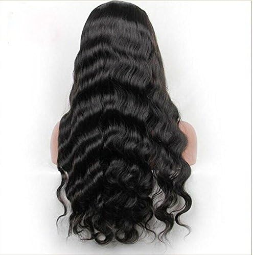 Vella Hair Human Hair Body Wave Wig Brizilian Human Hair Natural Black Color Glueless Lace Front Wig (18inch)