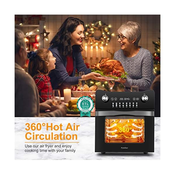 Fynllur-Air-Fryer-146L-1700W-XL-Oil-Free-Toaster-Oven-16-in-1-Oilless-Cooker-with-LED-Digital-Touchscreen-Countertop-Oven-Rotisserie-Dehydrator-Defrost-Auto-Shutoff-with-9-Accessories-and-Recipes Fynllur Air Fryer 14.6L 1700W XL Oil Free Toaster Oven 16-in-1 Oilless Cooker with LED Digital Touchscreen Countertop…