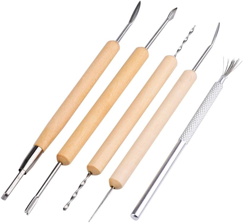 eBoot 11 Pcs Wooden Handle Clay Pottery Sculpting Tools