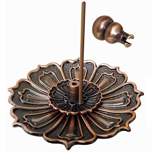 DK177 Brass Incense Sticks Holder Lotus Inscent Burner Disc for Resin Granular Powder Cone Coil Ash Catcher Cinnamon Organic Citronella - Thumbnail 6