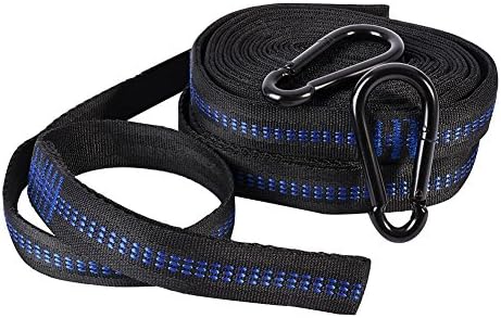 GkGk Hammock Tree Straps 2 Packs 100% Polyester Heavy Duty, Extra Long, Lightweight, With Adjustable Loops Fit for All Hammocks [2Sets] (Blue)