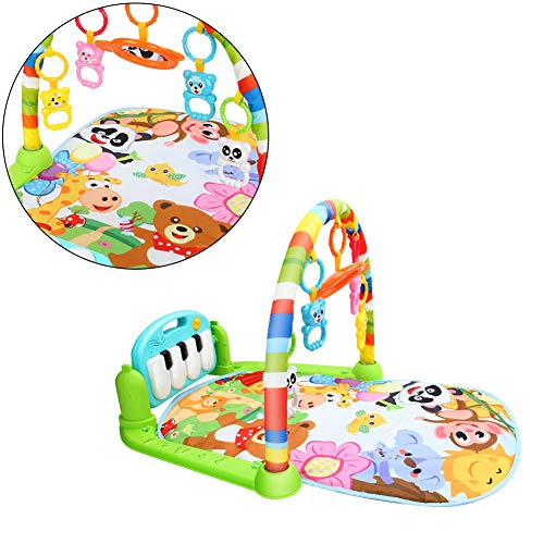 Baby Game Pad Music Activity Gym Game Blanket Crawling Mat Education Blanket Activity Fitness Toy Kick Piano Light Sound Baby Rainbow Color 1 Set