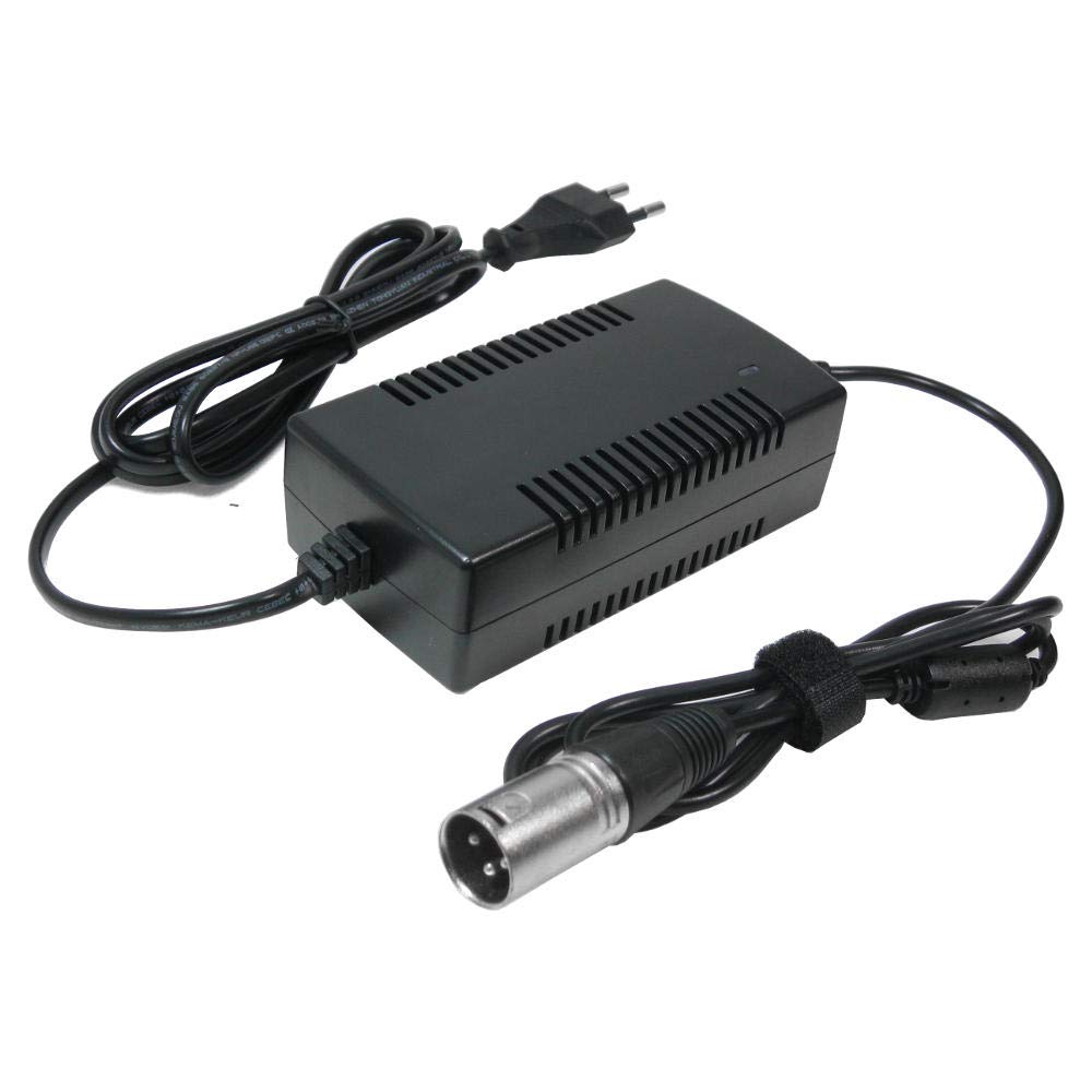 Trade-Shop power supply, charger, 42 V, 2 A for 36 V batteries with 18.5 mm x 15.5 mm 3 pin XLR connector, replaces HP1202L3, for 36 V batteries, Prophete Alu-Trekking, Mifa, Rex, Aldi, Lidl