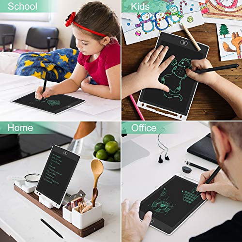 LCD Writing Tablet, 8.5" Electronic Drawing Erasable Tablet for Kids, Handwriting Drawing Board Doodle Pad with Memory Lock Gift for Kids and Adults at Home, School and Office (White)
