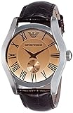 Emporio Armani Men's AR0645 Classic Brown Leather Roman Numeral Dial Watch