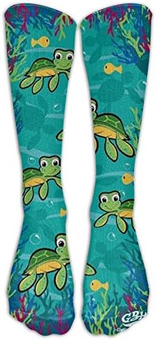AkrsyUE Hawaiian Baby Turtle Knee High Graduated Compression Socks For Women And Men - Best Medical, Nursing, Travel &amp; Flight Socks - Running &amp; Fitness