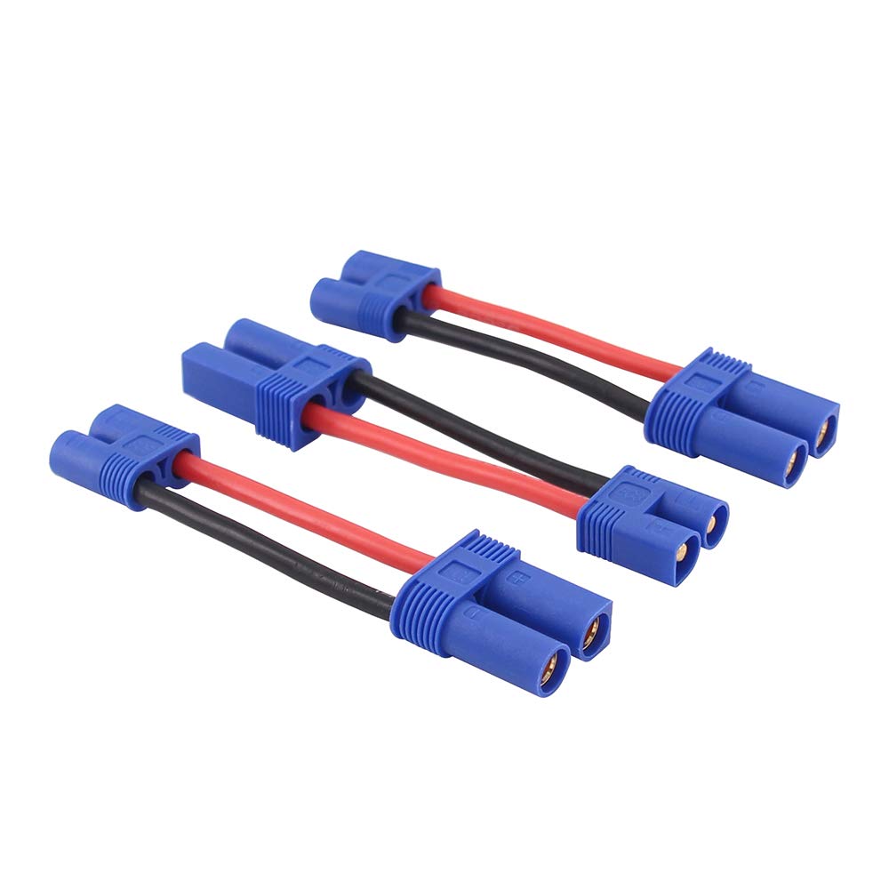 BDHI 3pcs Male EC3 to Female EC5 Connector Adapter Cable 14awg 2in for Lipo Battery(B109-3)