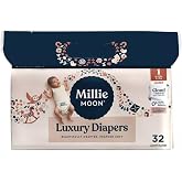 Millie Moon Luxury Diapers, Size 1, 32 Count, Cloud Touch Softness, 12 Hour Absorbency, Unisex