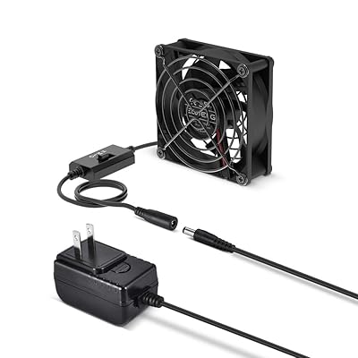 ELUTENG 120mm Fan 12V with Power Adapter, Premium Ventilation Fan with 3 Speed Control Cooling for Receiver, Router, Laptop, DVR, Playstation, Computer - Upgraded Version