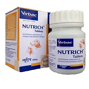 Virbac Nutrich Tablets for Dogs and Cats by Jolly and Cutie Pets (60 Tablets)