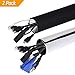 Gikbay Homga 120 Inch Cable Management Sleeve, Cord Organizer Adjustable Cable Sleeve,Cable Organizer Sleeve, Black and White Flexible Neoprene Cable Organizer(2PCS)