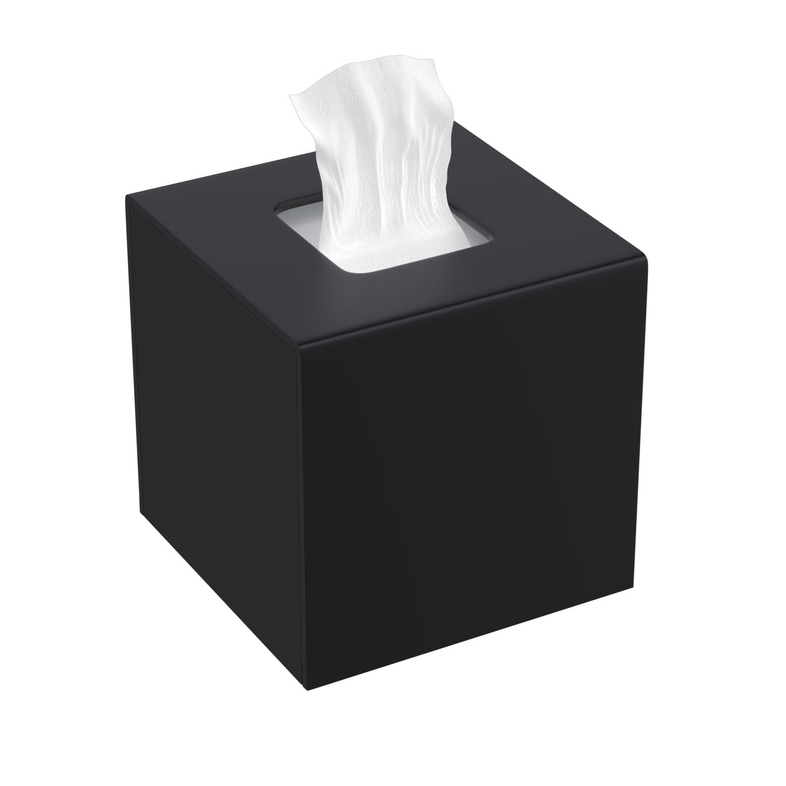 AITEE Acrylic Tissue Box Cover: Black Square Tissue Holder Napkin Dispenser for Home Bathroom Kitchen Bedroom Office Coffee Table Restaurant