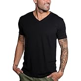 INTO THE AM Premium V Neck T Shirts for Men - Modern Fitted Tees S - 2XL Vneck Undershirts