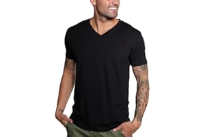 INTO THE AM Premium V Neck T Shirts for Men - Modern Fitted Tees S - 2XL Vneck Undershirts