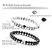 Couples Gifts,Long Distance Relationship Friendship Bracelets Black Matte Agate & White Howlite Natural Energy Stone Beads Bracelets Bangle for His Hers Men Women at Birthday