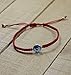 MIZZE Made for Luck The Classic Glass & Silver Evil Eye Charm Bracelet for Men and Women - Simple and Classic (RED)