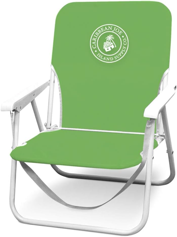 Caribbean Joe CJ7720GRN Folding Beach Chair with Carrying Strap