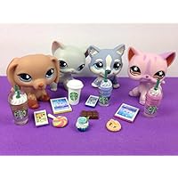 LPS Accessories Food Starbucks Littlest Pet Shop 12 pc. Lot Set: 2 Tablets, 2 Phones, 4 Starbucks, 4 Snacks; PET NOT INCLUDED