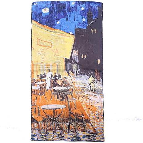 Aqueena Women luxurious 12-momme Charmeuse Satin Silk-Van Gogh's Painting Collection