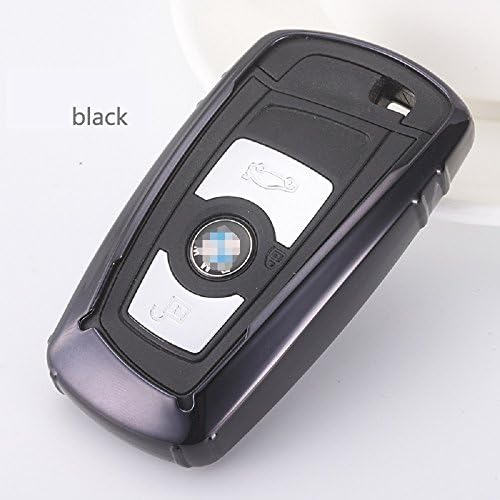 Car Key Case, TPU Metallic Car Remote Key Fob Case Holder Cover For BMW 1 2 3 4 5 6 7 Series X3 X 4 (Black)