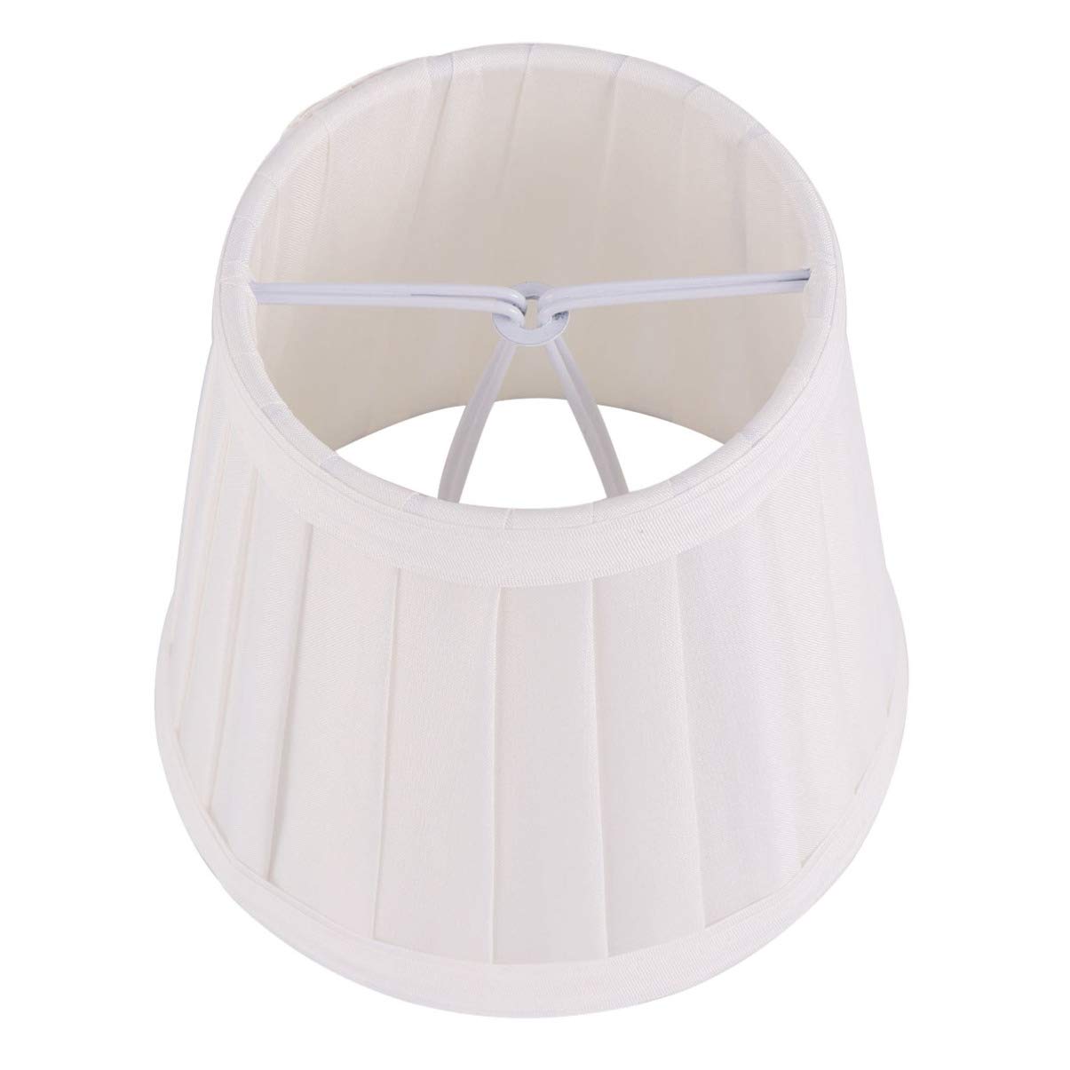 Minkissy Small Lamp Shade, White Drum Lamp Shades Table Lamp Shade Replacement Barrel Fabric Lampshade Foldable Design