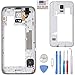 Unifix Middle Frame Housing Bezel Camera Cover for Samsung Galaxy S5 SV i9600 G900 + Tool Kit