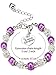 2 Pieces Granddaughter Bracelets Charm Heart Pendant Rhinestone Crystal Balls Faux Pearls Jewelry Gift (Pink A + Purple A)