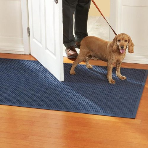 Waterhog Classic Entry Door Mat Navy Color, 2' X 3' with Rubber Water Dam Border for Indoor or