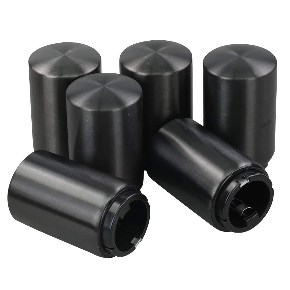 Saedy Luxury Black Stainless Steel 6-Pack Push Down Bottle Opener with Magnetic Cap Catcher