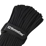 Titan WarriorCord | Black | 103 Continuous FEET | Exceeds Authentic MIL-C-5040, Type III 550 Paracord Standards. 7 Strand, 5/32" (4mm) Diameter, Military Parachute Cord.