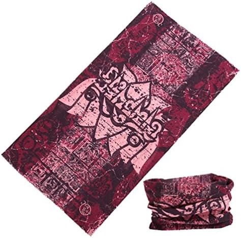 Ancient Print Outdoor Sport Magic Tube Scarf Cycling Neck Warmer Multifunction (Red)