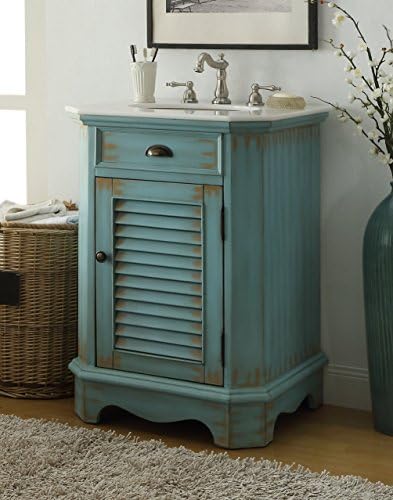 Chans Furniture24” Cottage look Junior Abbeville Bathroom Sink vanity Model CF47523BU (light blue)